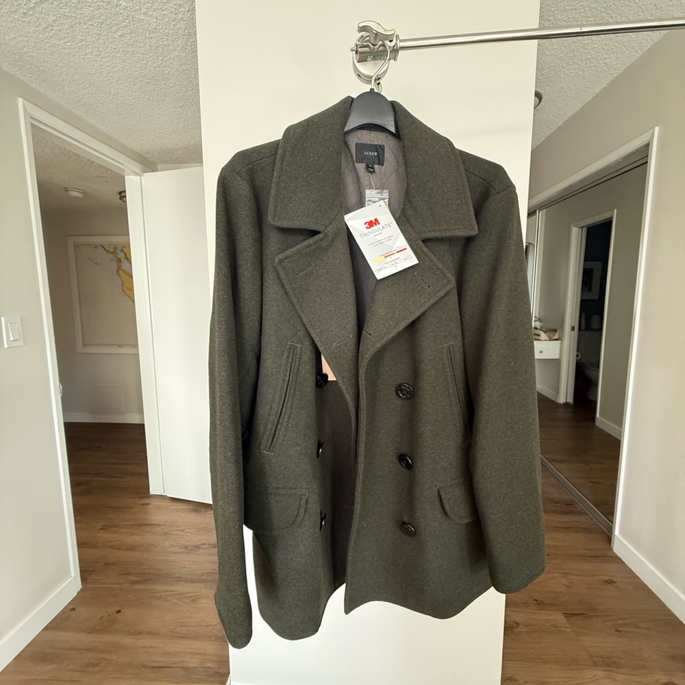 J. Crew Dark Green Pea Coat
